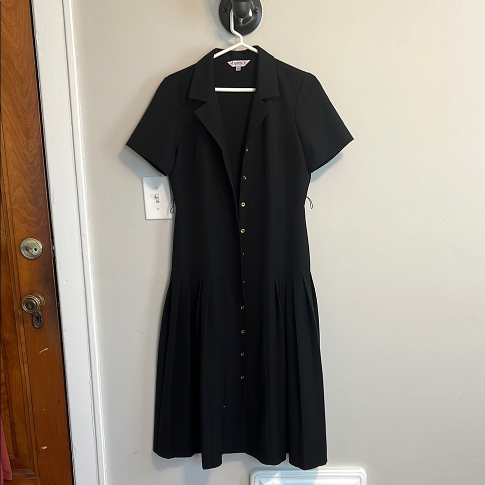 Nanette Lepore Black Buttoned Midi Dress for Work